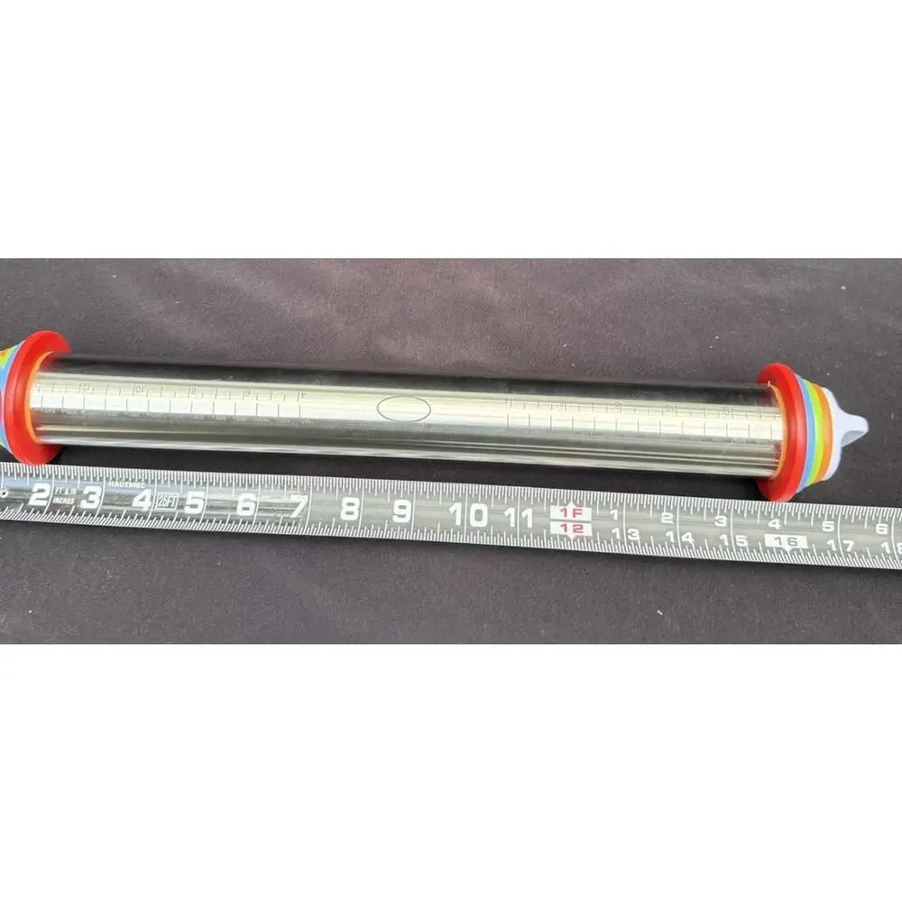 Quellance Rolling Pin 4 X Adjustable Thickness Stainless Steel Dishwasher Safe